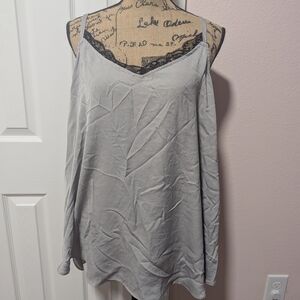Gray Lace Trim Camisole Top